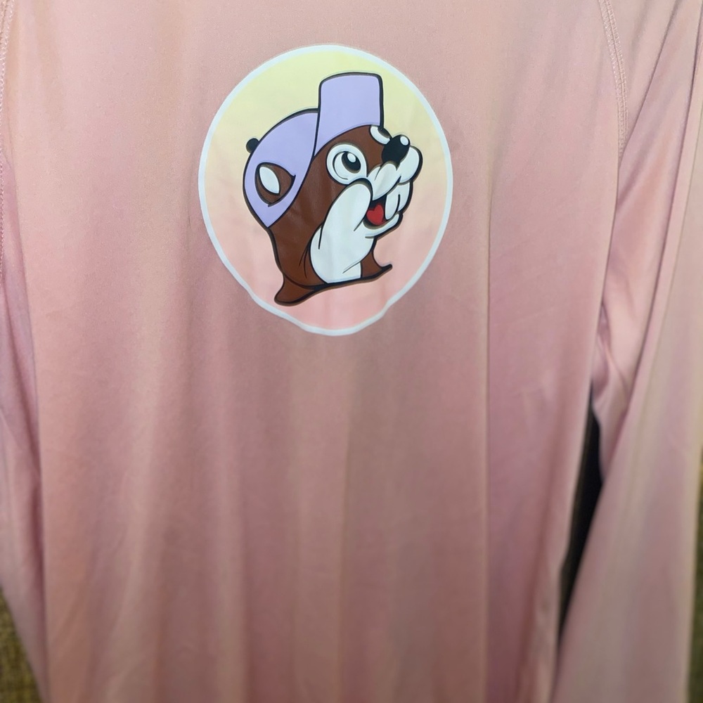 Women's Pink Long Sleeve Hoodie Tee with Graphic - Picture 3 of 8